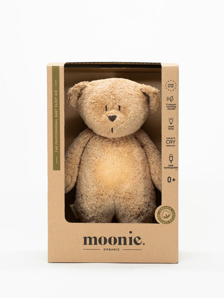 MOONIE Organic Humming Bear with Lamp - CAPPUCCINO