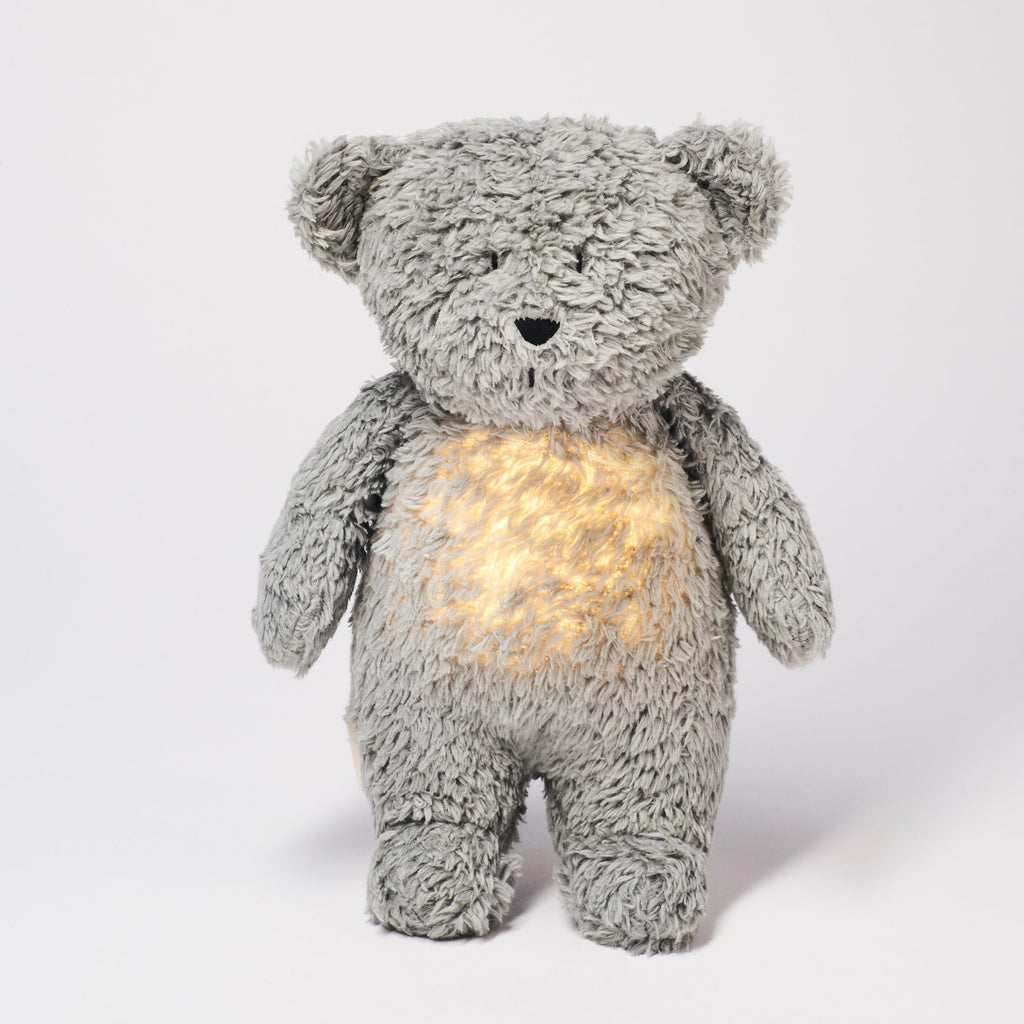 MOONIE Organic Humming Bear with Lamp - GRAY - Big Head
