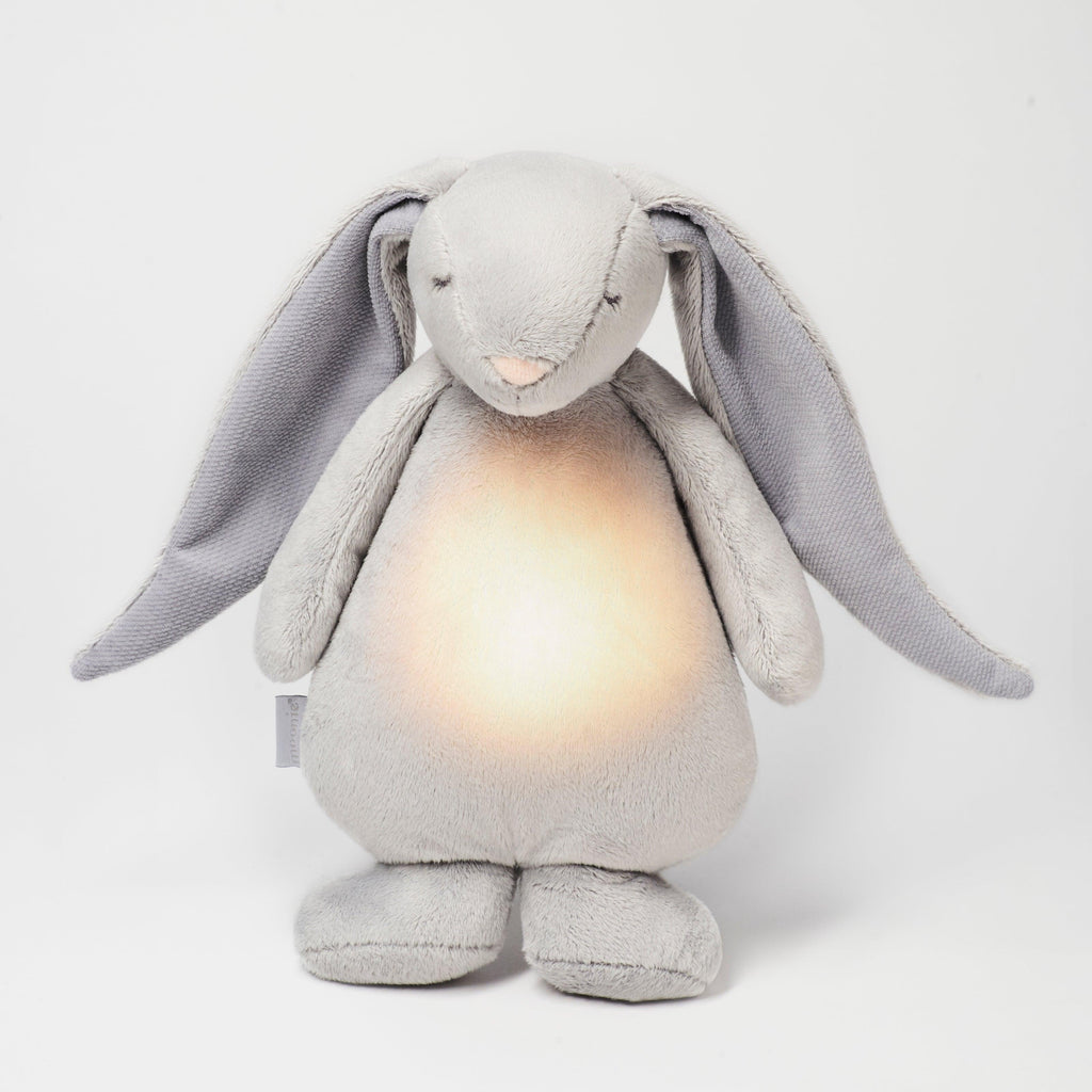 MOONIE Organic Humming Bunny with Lamp - SILVER - Big Head