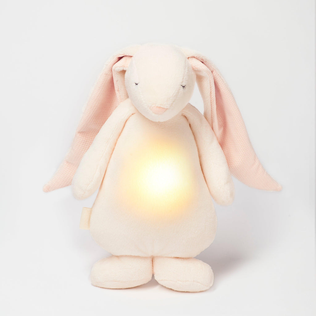 MOONIE Organic Humming Bunny with Lamp - POWDER - Big Head