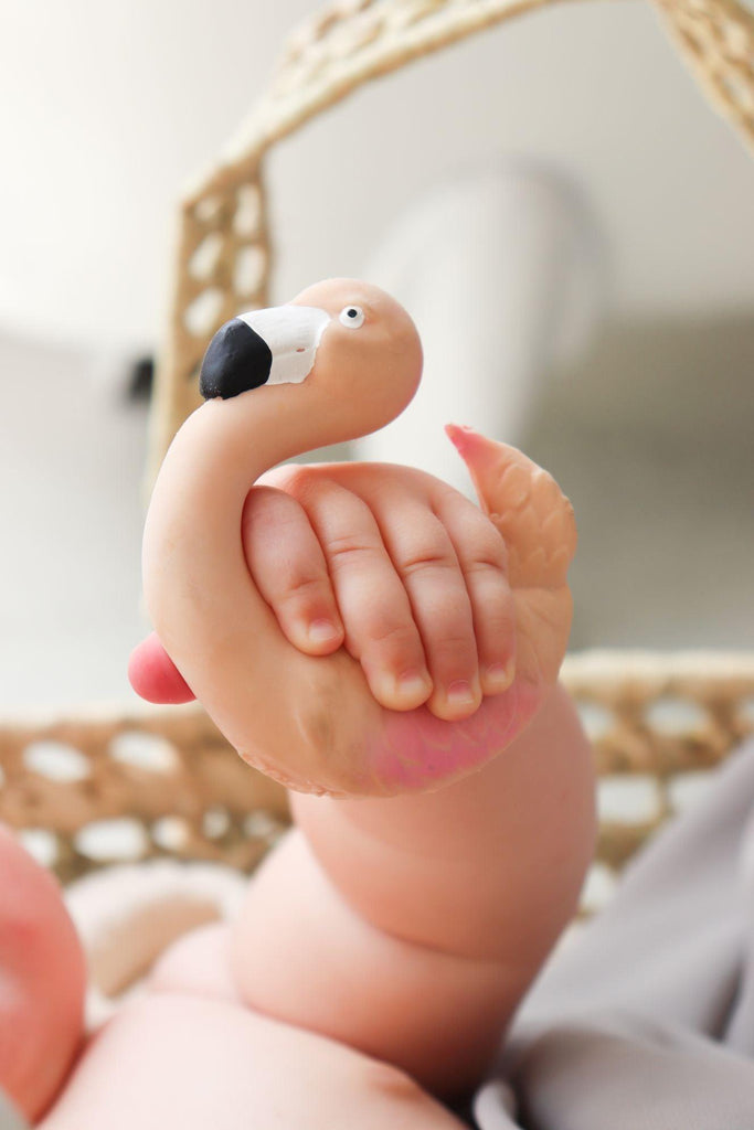 Chewable Bracelet - Sky The Flamingo  | Oli & Carol Natural Teether - Big Head