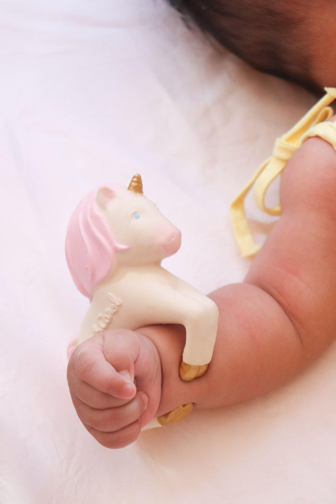 Chewable Bracelet - Stacy The Unicorn  | Oli & Carol Natural Teether - Big Head