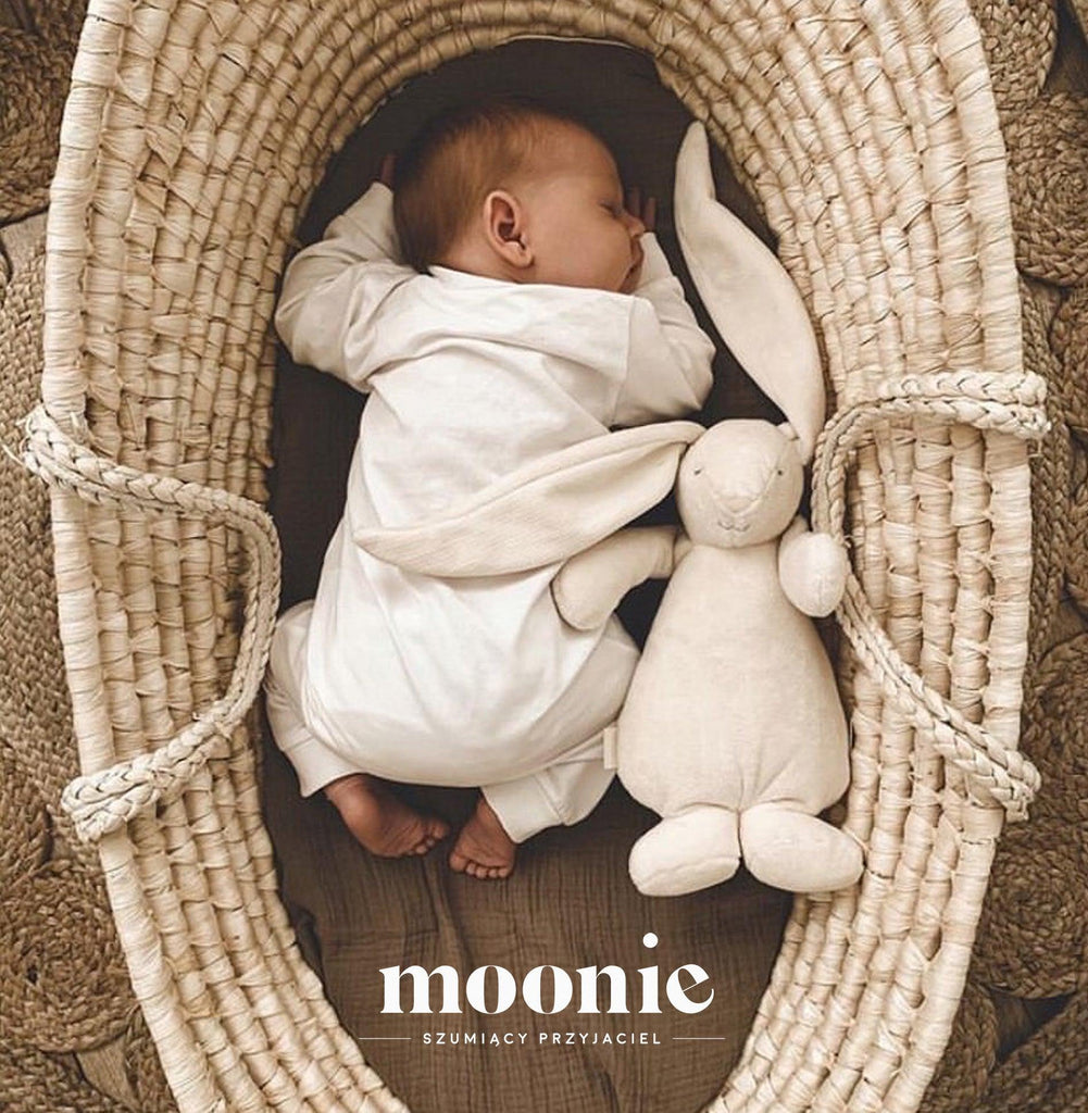 MOONIE Organic Humming Bunny with Lamp - SILVER - Big Head
