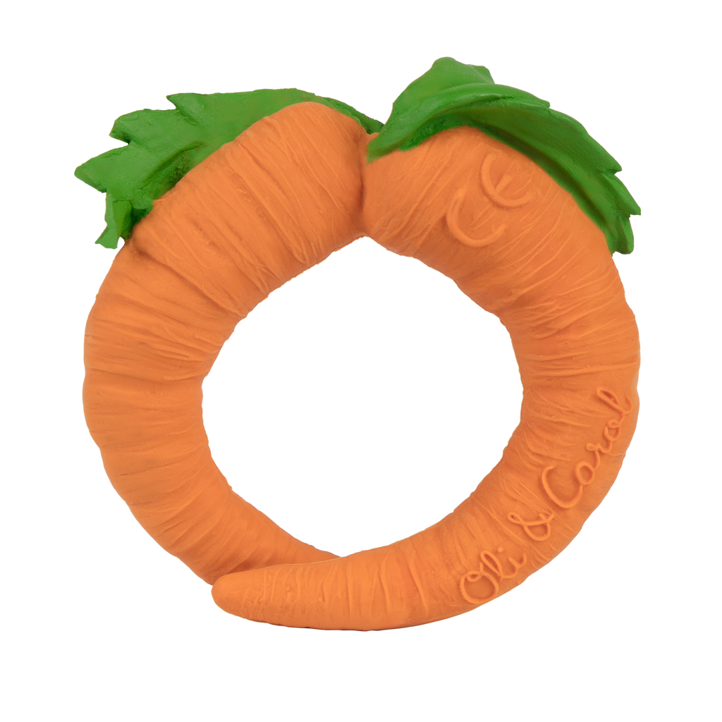 Carrot Natural Rubber Teether - Big Head