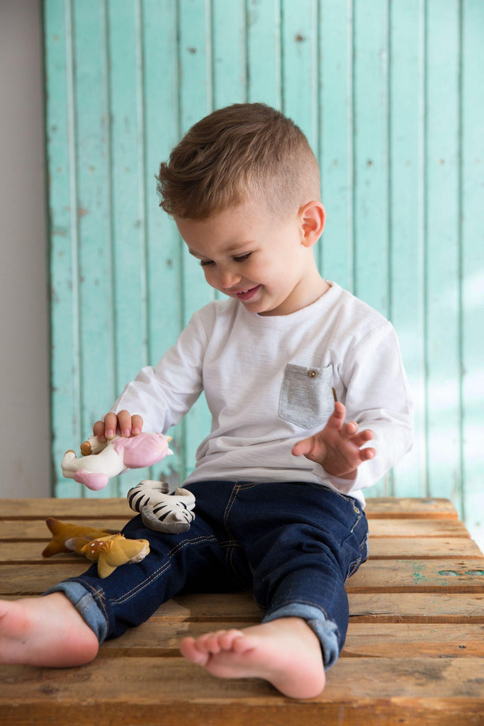 Chewable Bracelet - Zoe The Zebra  | Oli & Carol Natural Teether - Big Head