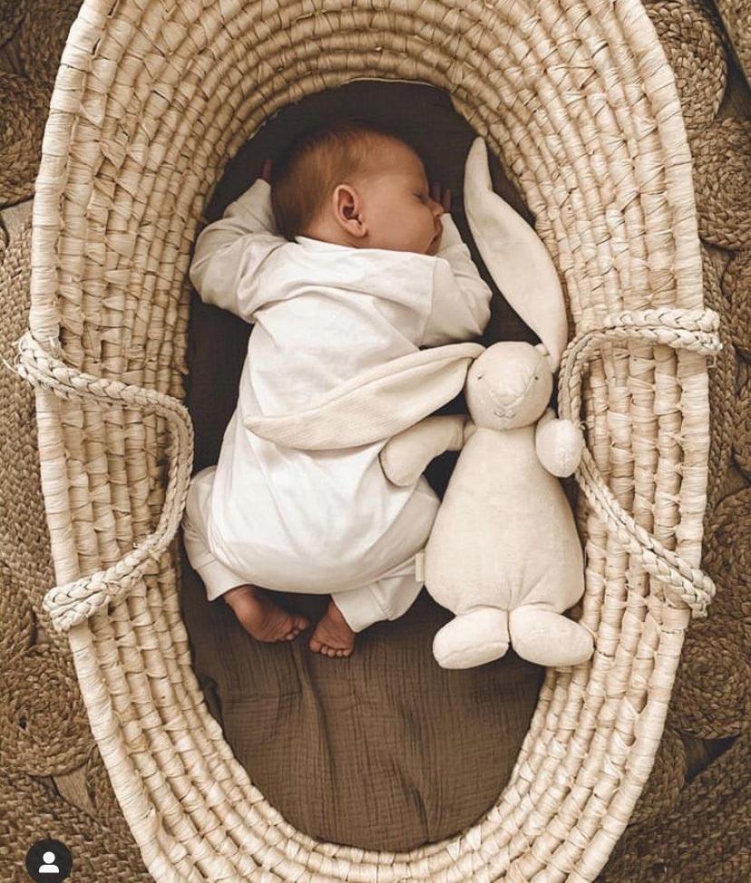 MOONIE Organic Humming Bunny with Lamp - CREAM - Big Head