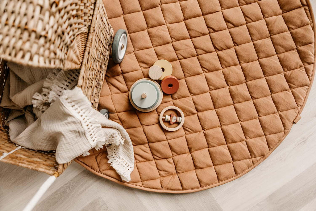 Play&Go Tawny Brown Organic Babymat - Bag - Big Head