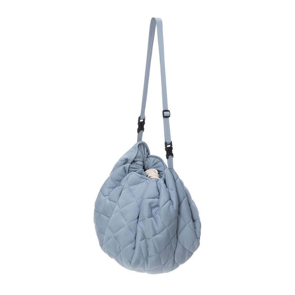 Play&Go Dusty Blue Organic Babymat - Bag - Big Head