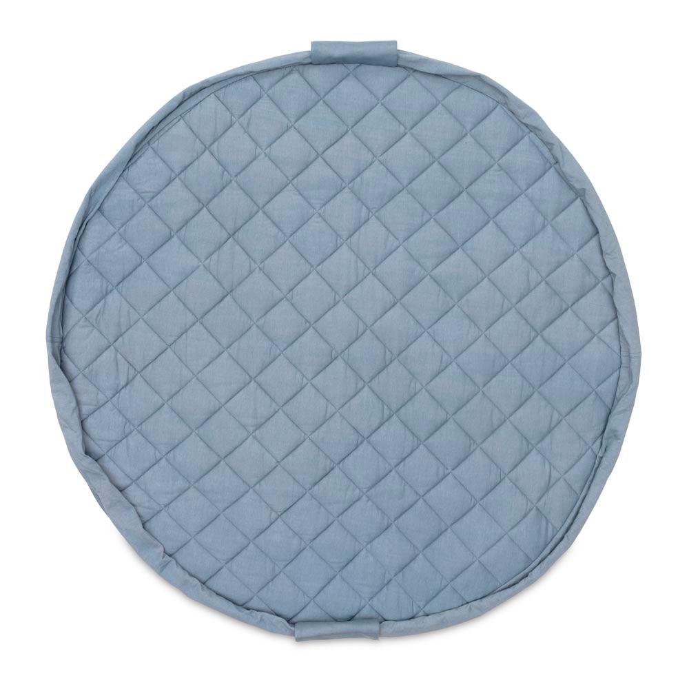 Play&Go Dusty Blue Organic Babymat - Bag - Big Head