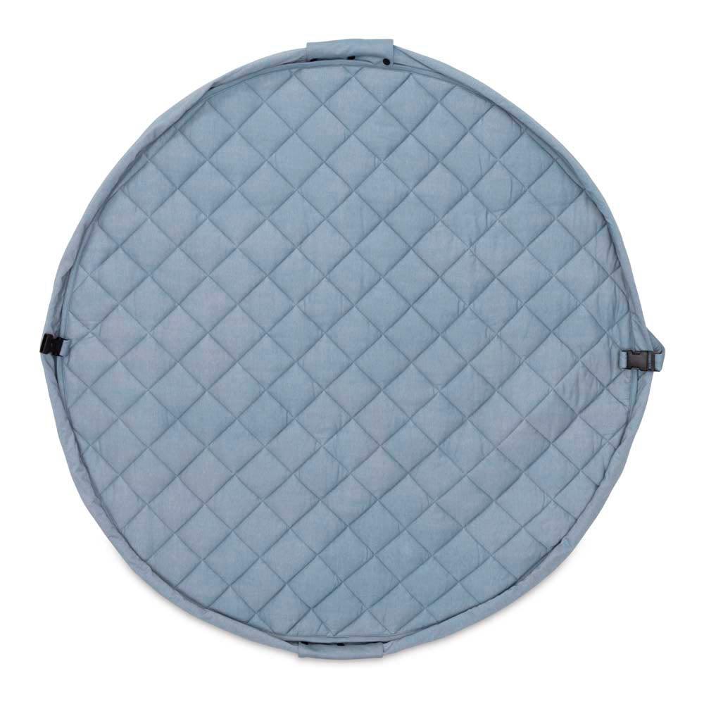 Play&Go Dusty Blue Organic Babymat - Bag - Big Head