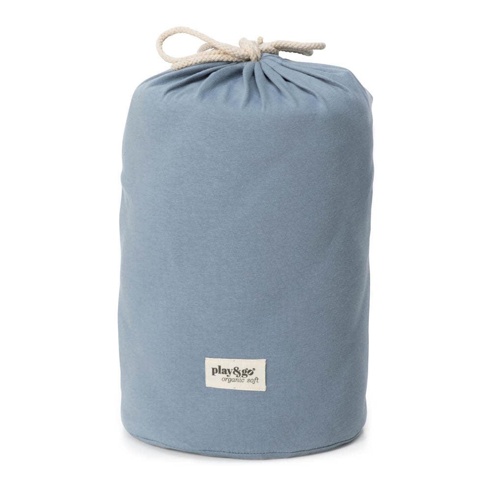Play&Go Dusty Blue Organic Babymat - Bag - Big Head