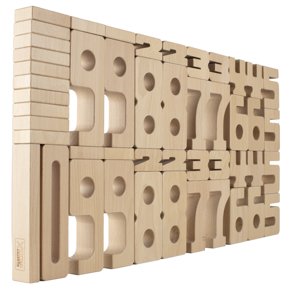 SumBlox Solid Wood Educational Number Blocks - Basic Set of 47
