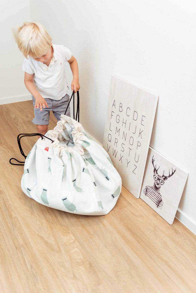 Trainmap/Bears Toy Storage Bag - Big Head
