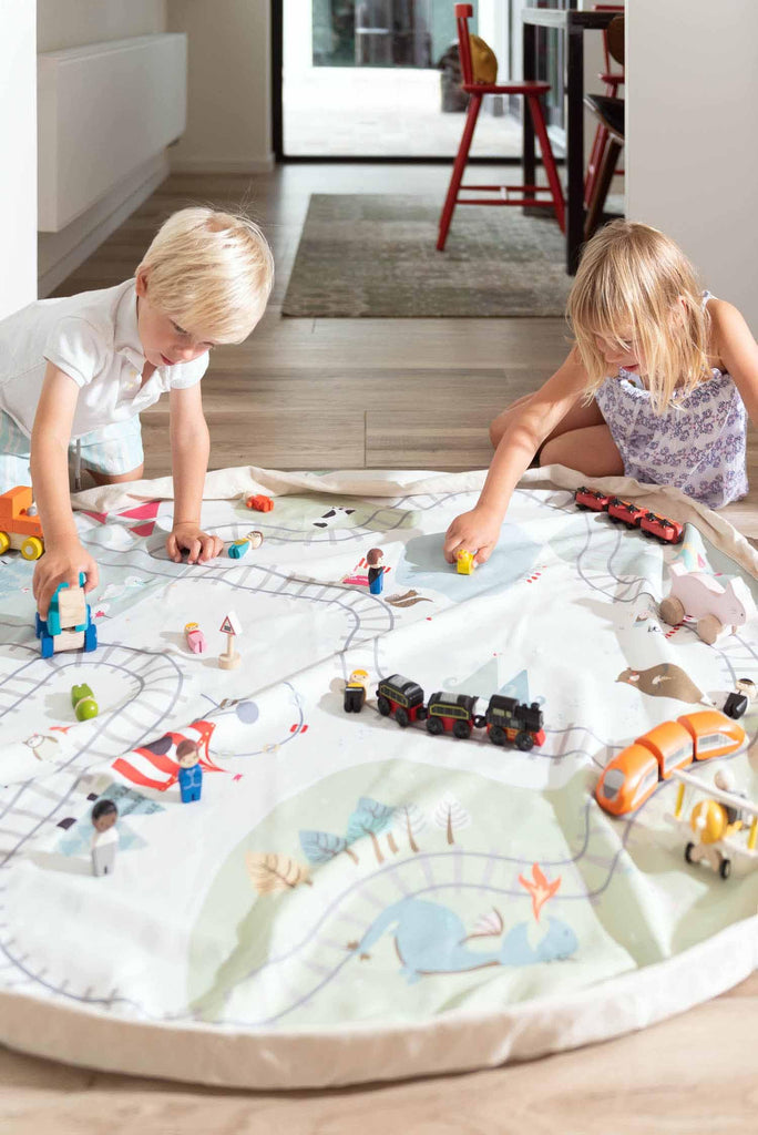Trainmap/Bears Toy Storage Bag - Big Head