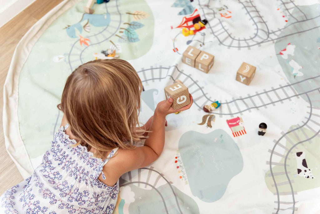 Trainmap/Bears Toy Storage Bag - Big Head