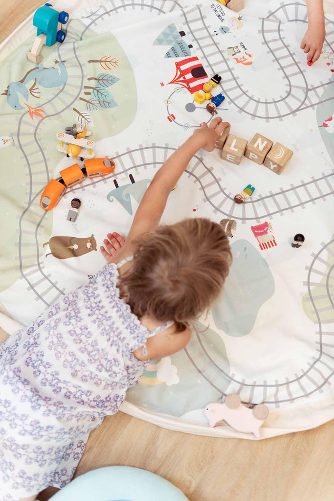 Trainmap/Bears Toy Storage Bag - Big Head