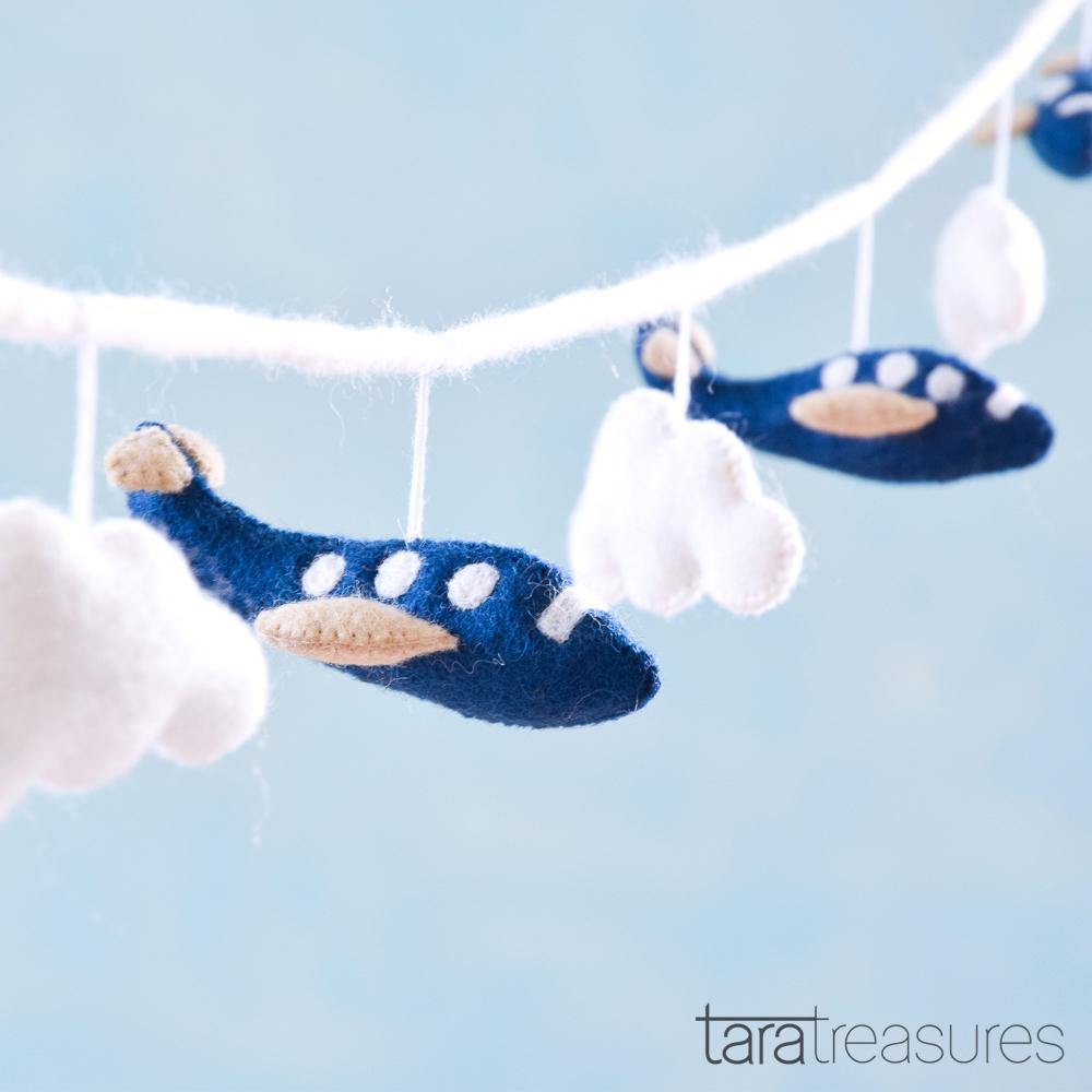 Airplane Garland - Navy Blue - Big Head