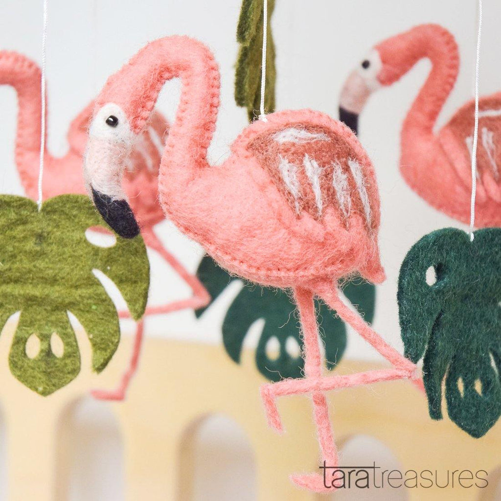 Felt Cot Mobile - Flamingo