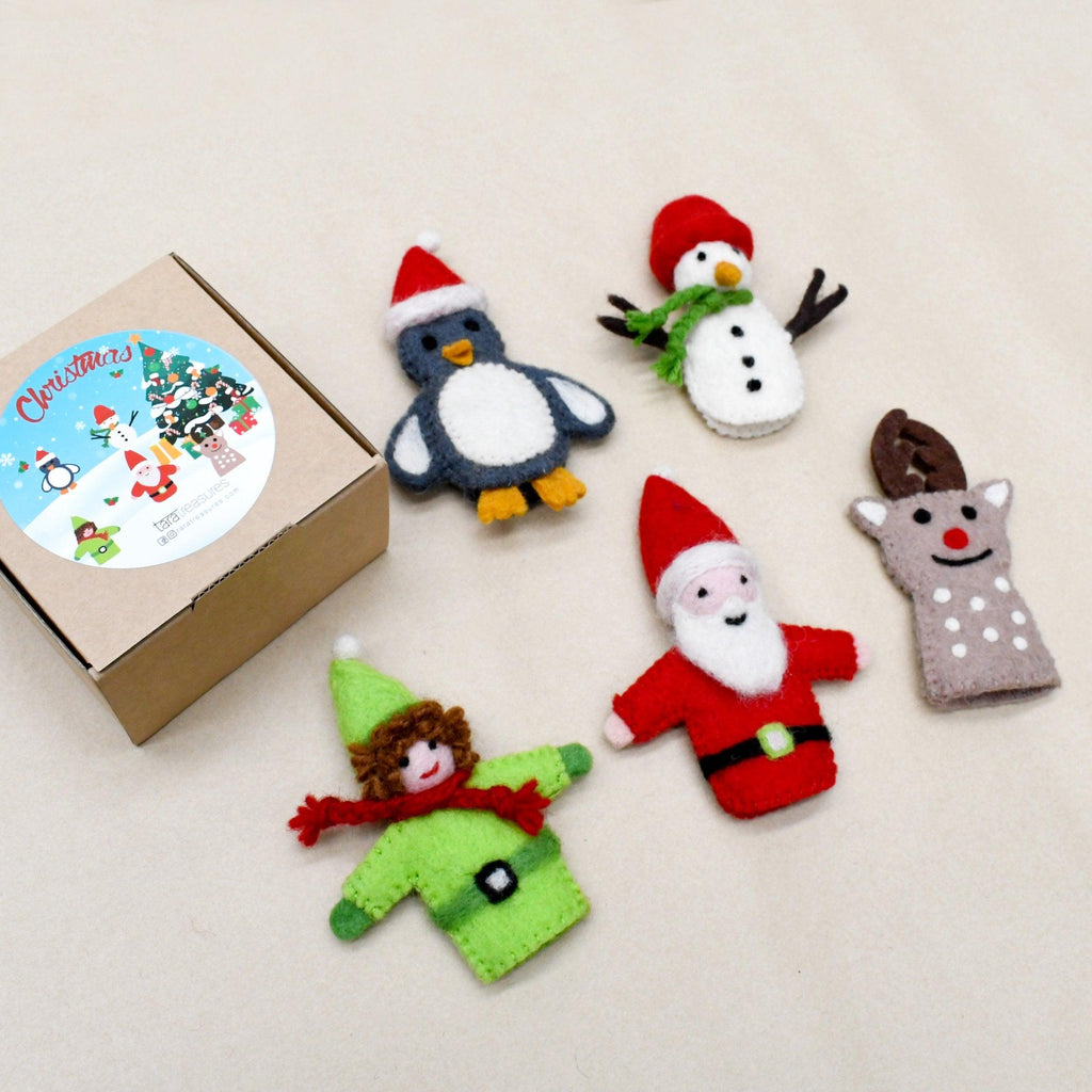 Christmas Santa, Finger Puppet Set - Big Head