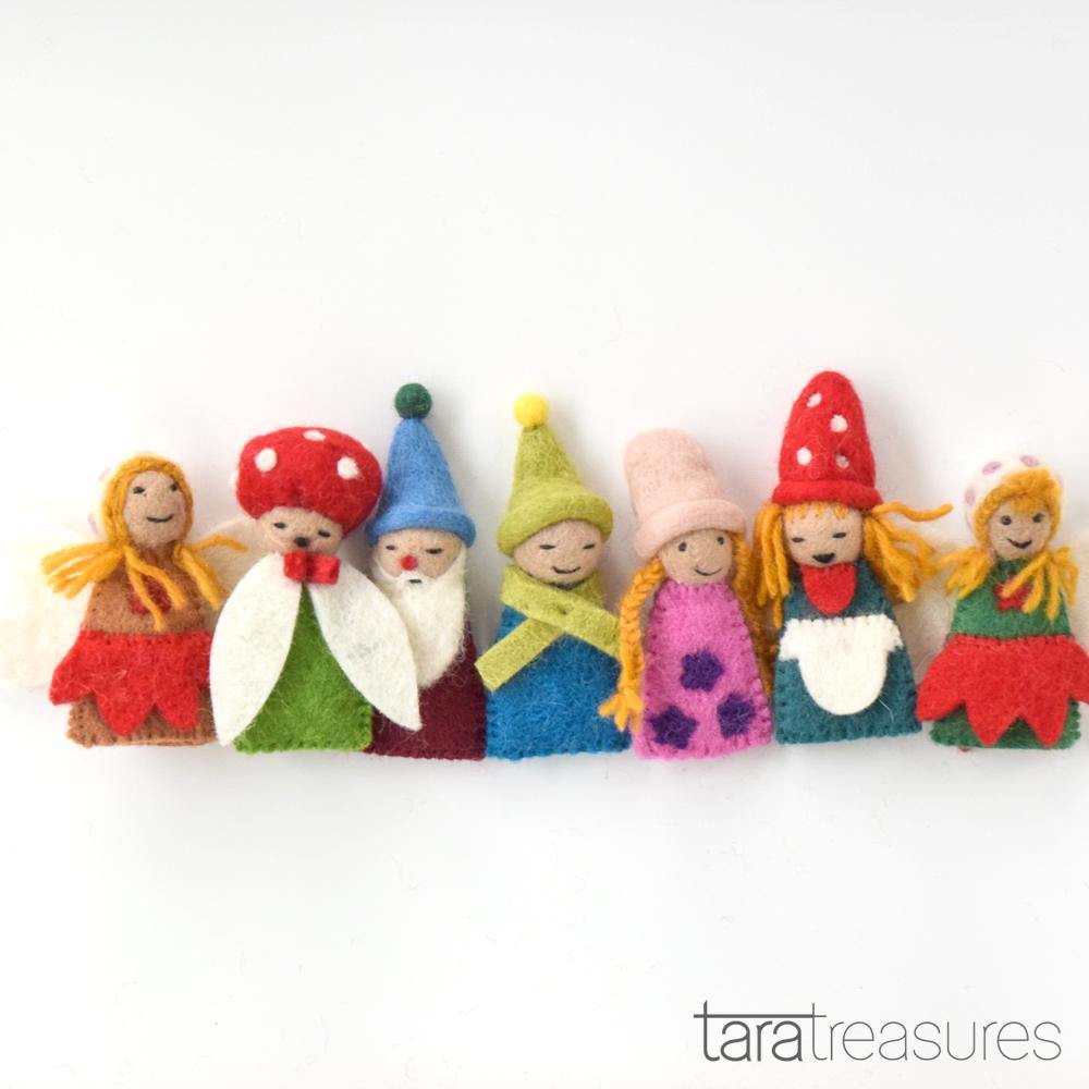 Fairies & Gnomes Finger Puppet Set - Big Head