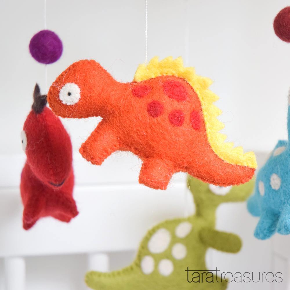 Nursery Cot Mobile - Dinosaurs - Big Head
