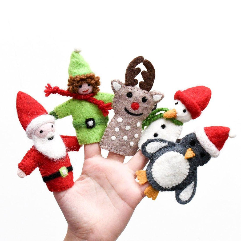 Christmas Santa, Finger Puppet Set - Big Head