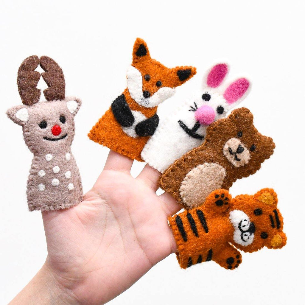 Woodland Animals, Finger Puppet Set - Big Head