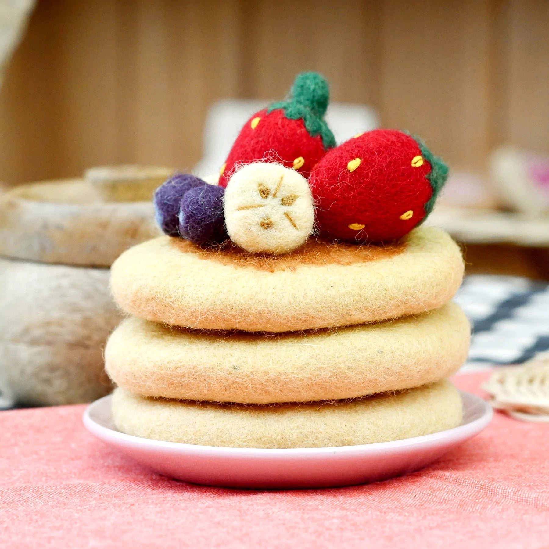 Felt Pancake Stack Play Food Set | Tara Treasures – Big Head