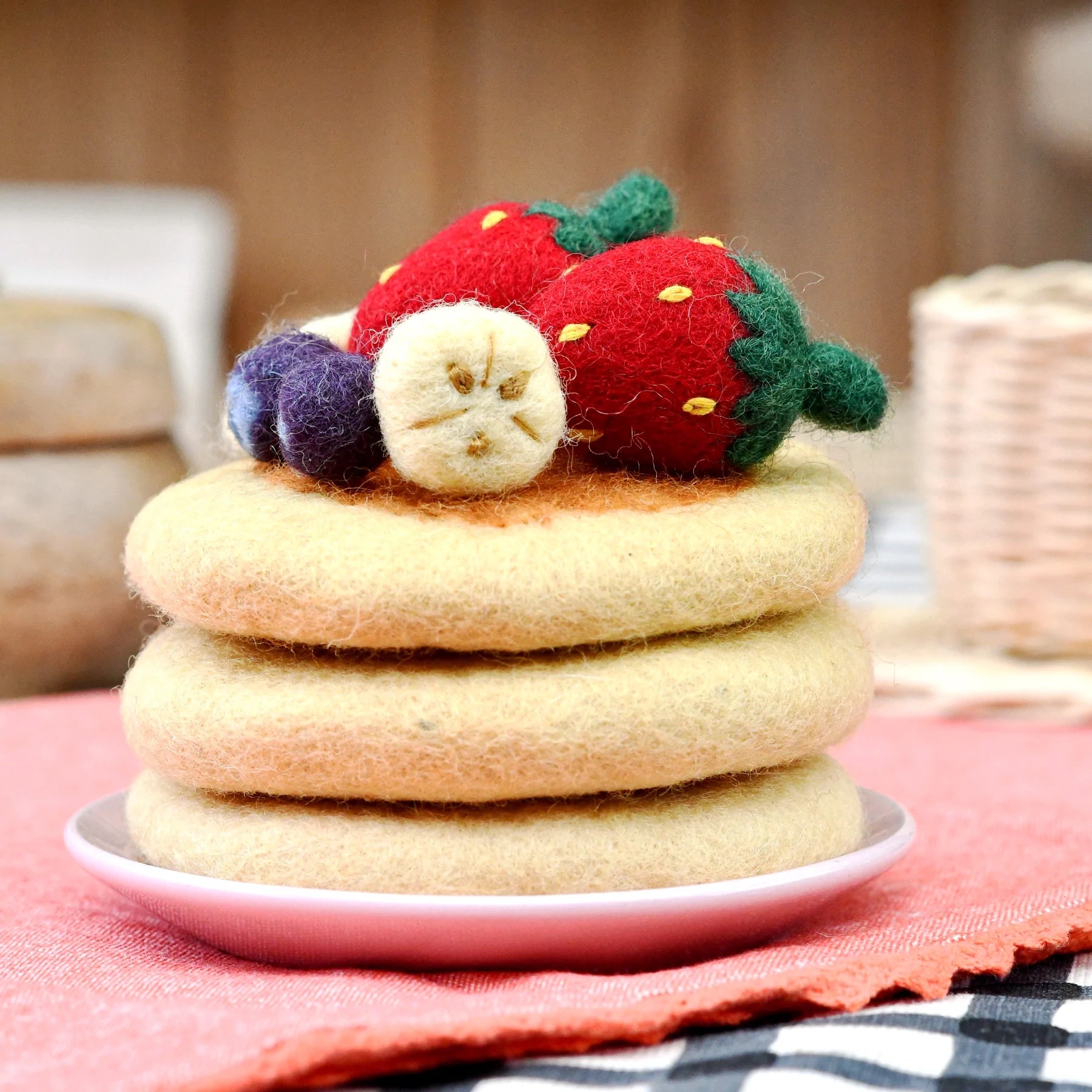 Felt Pancake Stack Play Food Set | Tara Treasures – Big Head