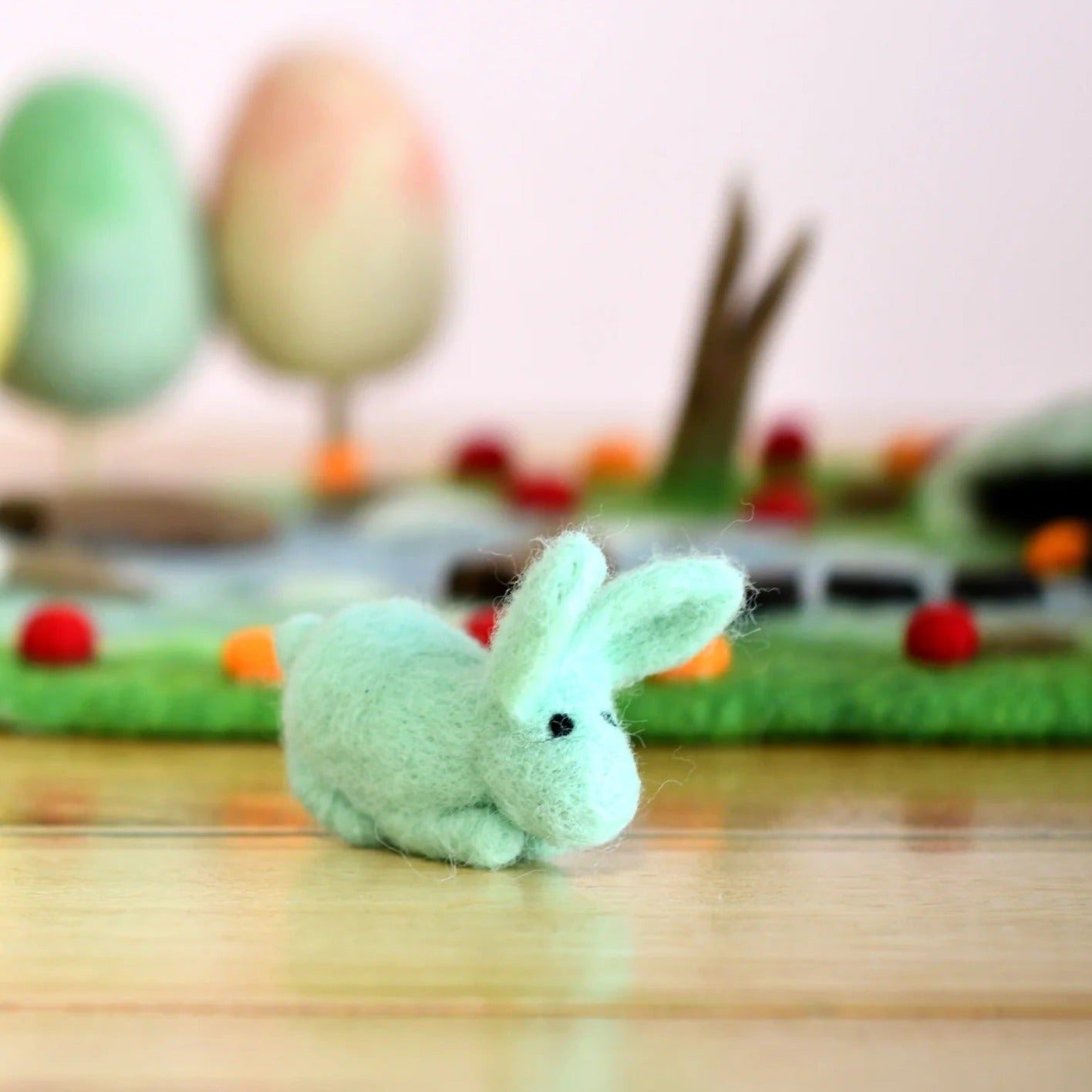 Felt Mint Green Rabbit Toy | Tara Treasures – Big Head