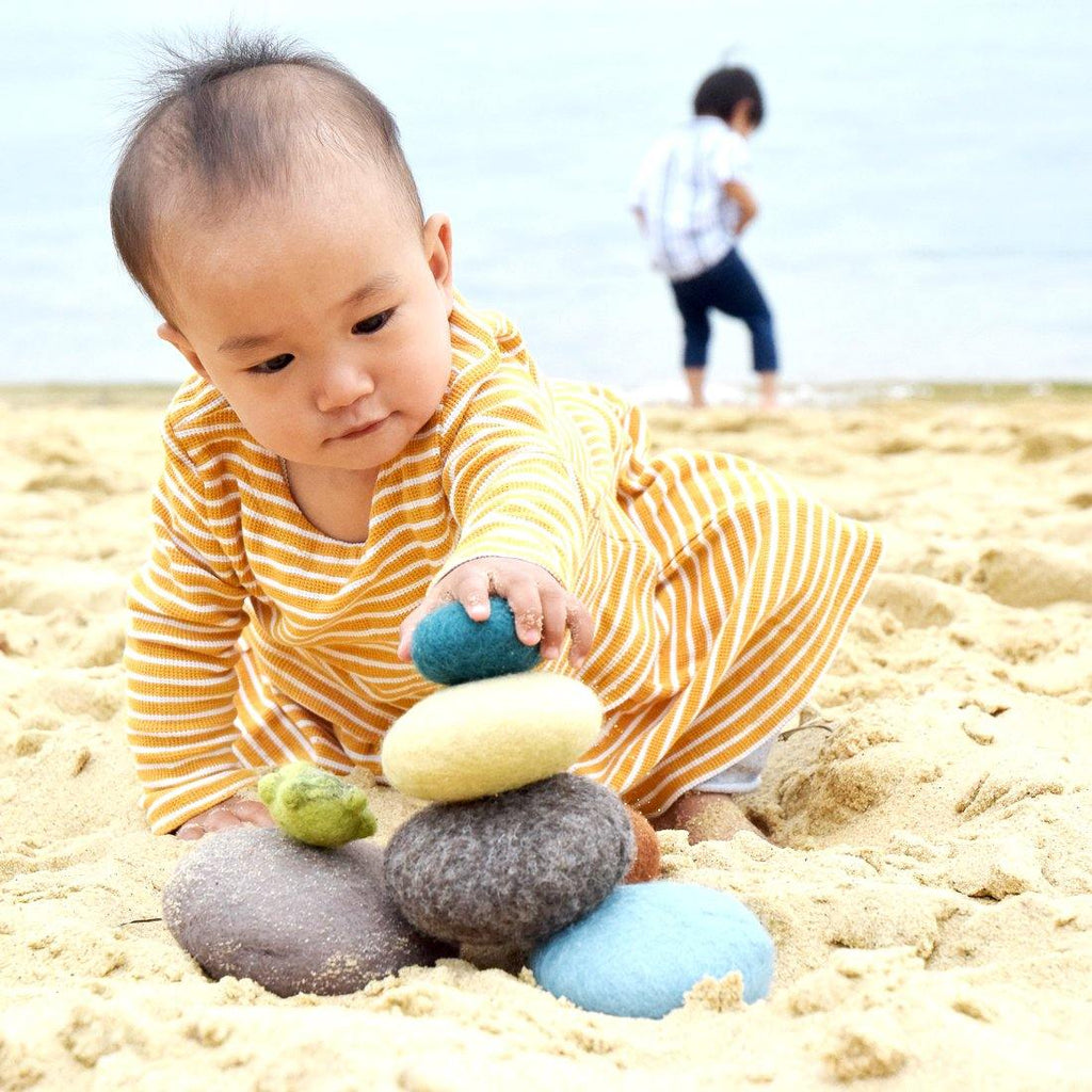Felt Sensory Stacking Stones - Beach - Big Head