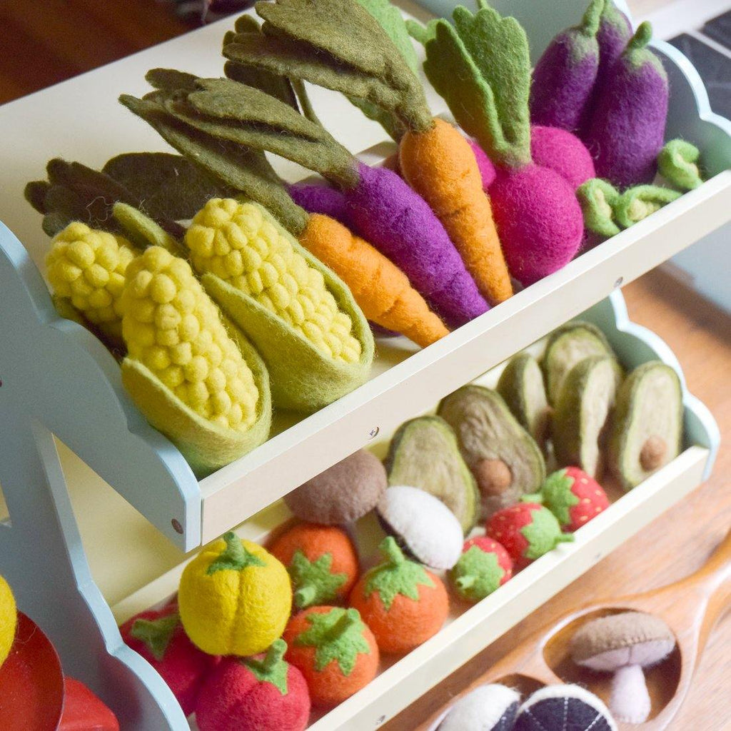 Felt Vegetables and Fruit Set - 14 pieces - Big Head