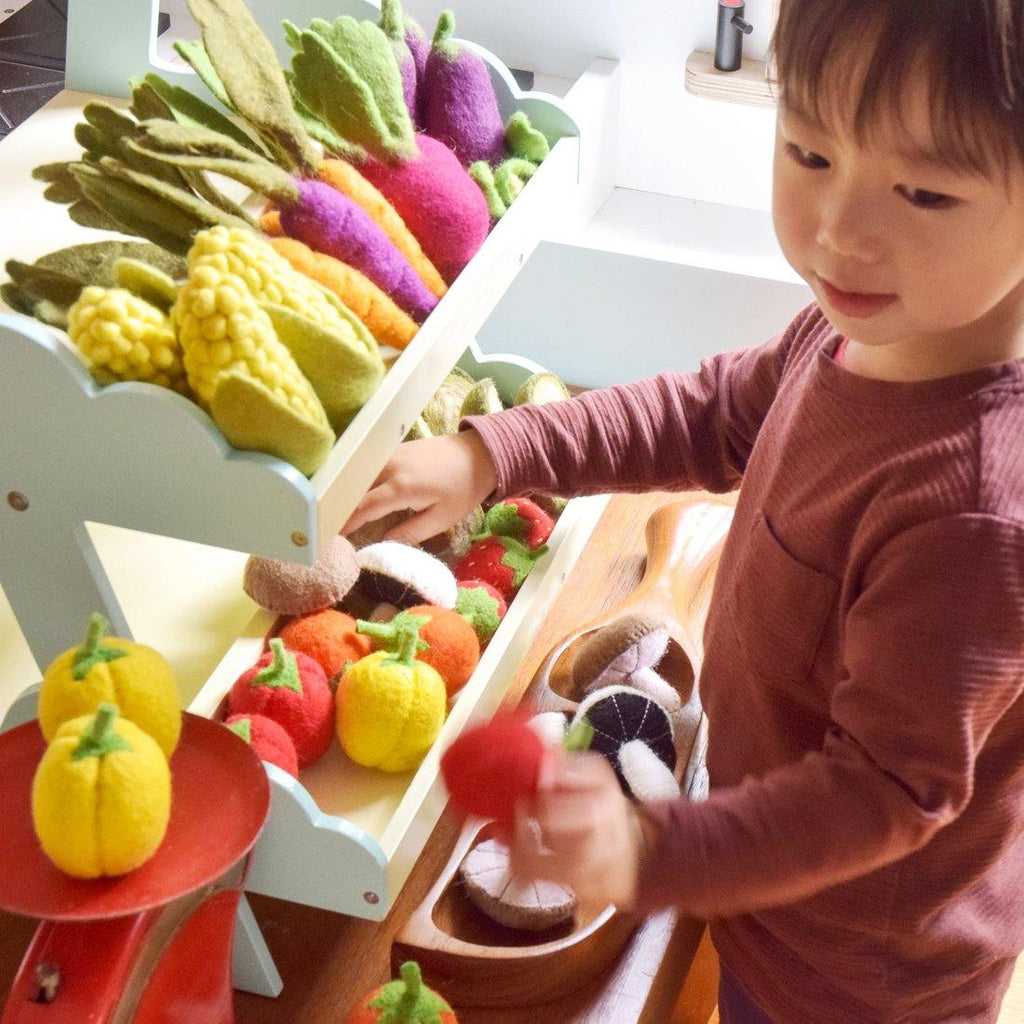 Felt Vegetables and Fruit Set - 14 pieces - Big Head