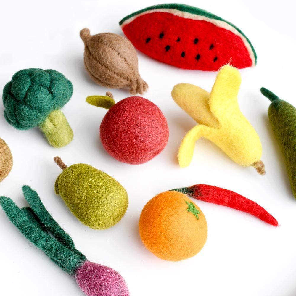 Felt Vegetables and Fruit - 11 pieces - Big Head