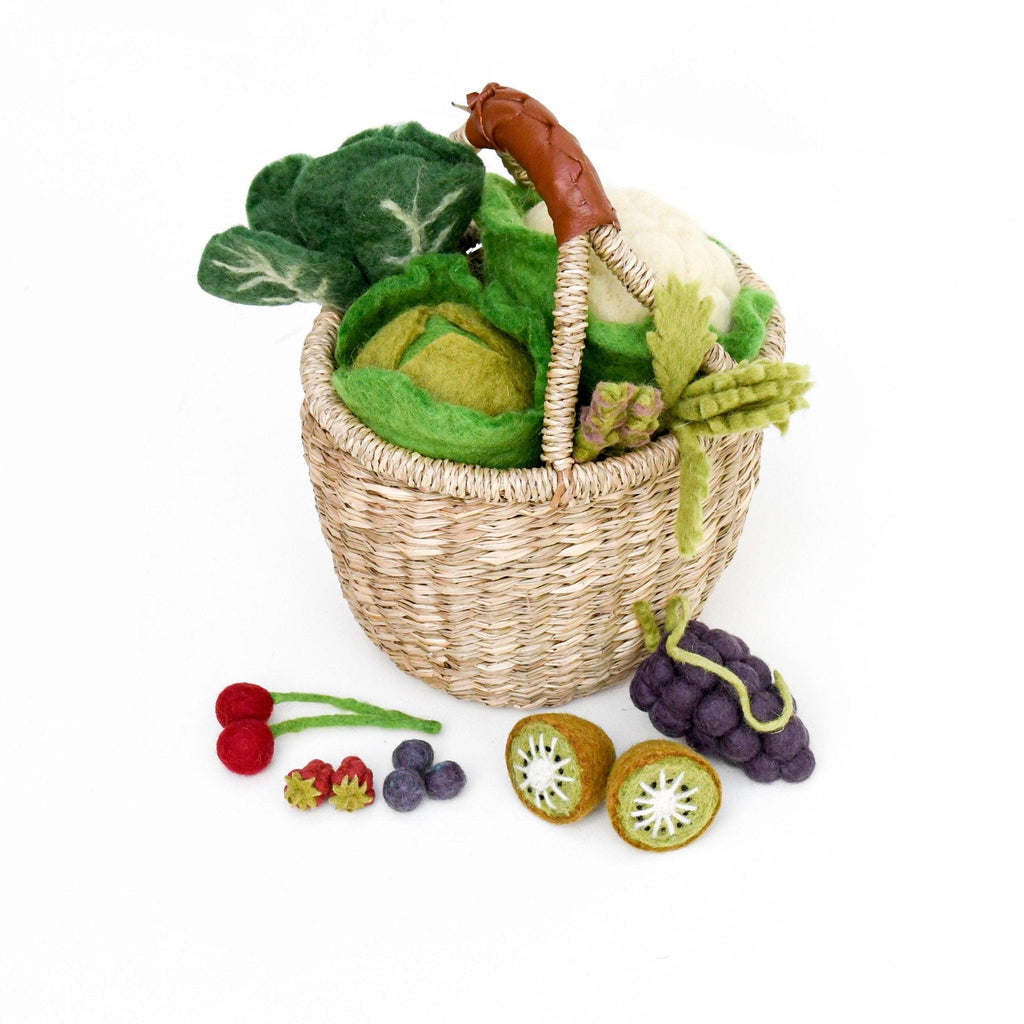 Felt Vegetables and Fruits - 15 pieces - Big Head
