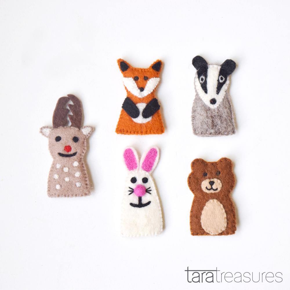 Woodland Animals, Finger Puppet Set - Big Head