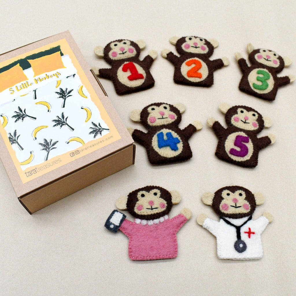 Five Little Monkeys, Finger Puppet Set - Big Head