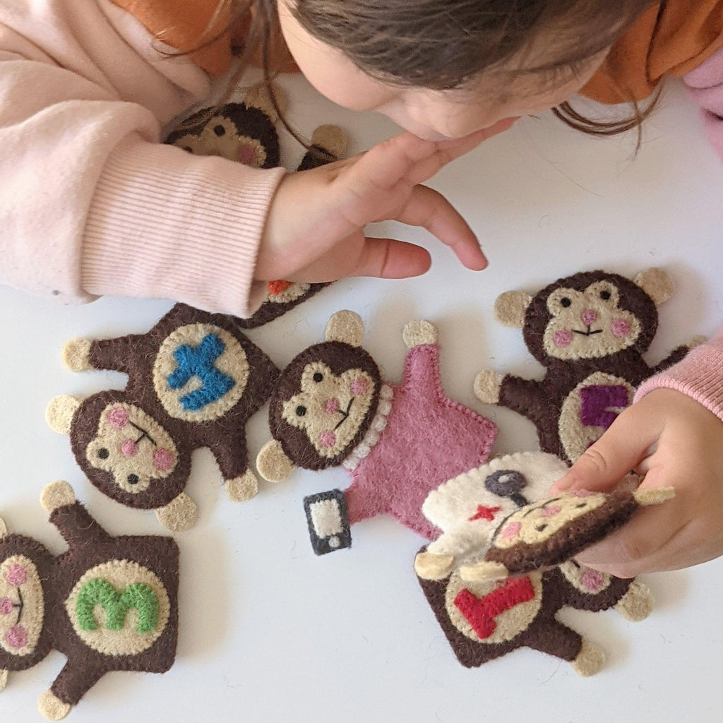Five Little Monkeys, Finger Puppet Set - Big Head