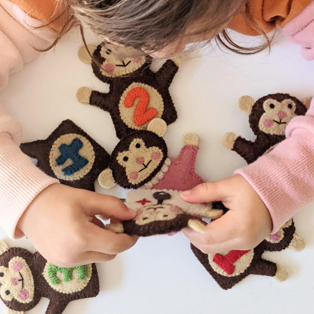 Five Little Monkeys, Finger Puppet Set - Big Head