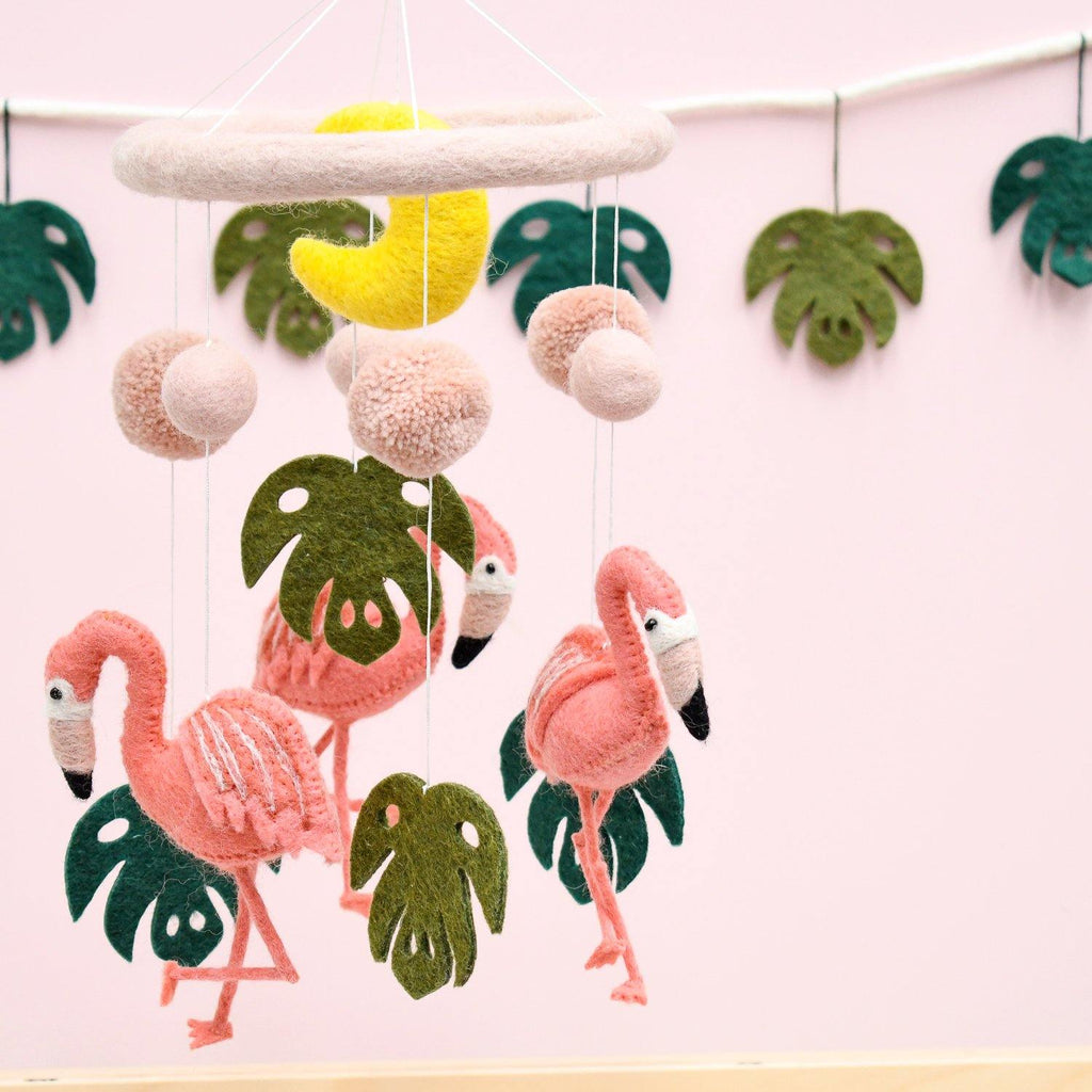 Felt Cot Mobile - Flamingo