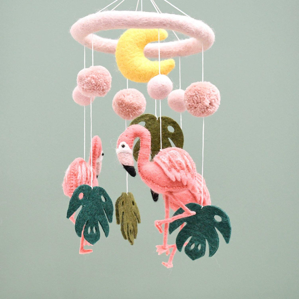 Felt Cot Mobile - Flamingo
