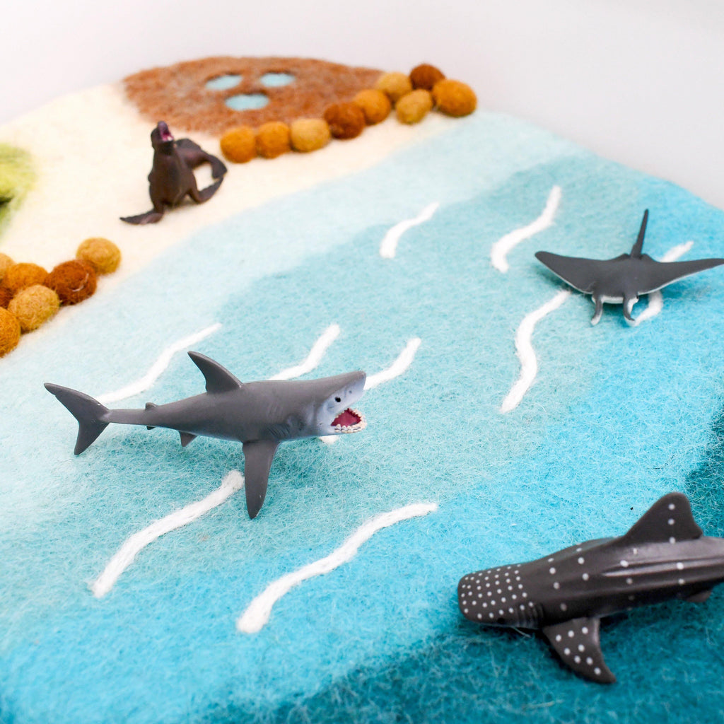 Sea, Beach and Rockpool Play Mat Playscape - Big Head