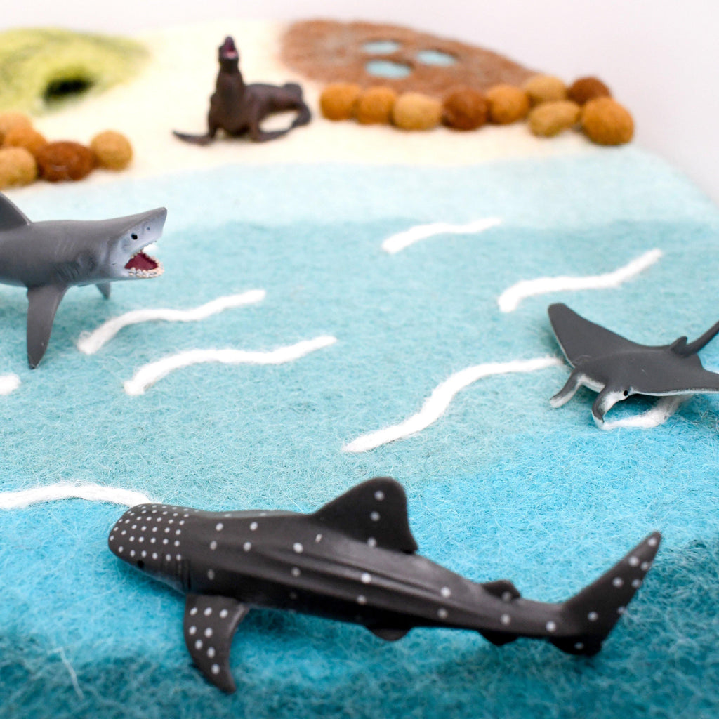 Sea, Beach and Rockpool Play Mat Playscape - Big Head