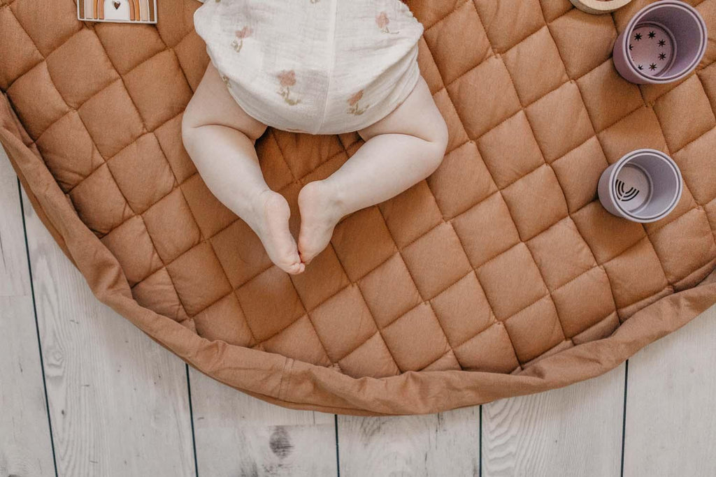 Play&Go Tawny Brown Organic Babymat - Bag - Big Head
