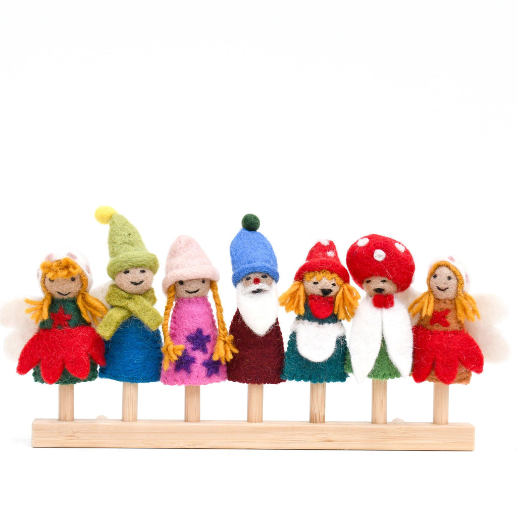 Fairies & Gnomes Finger Puppet Set - Big Head