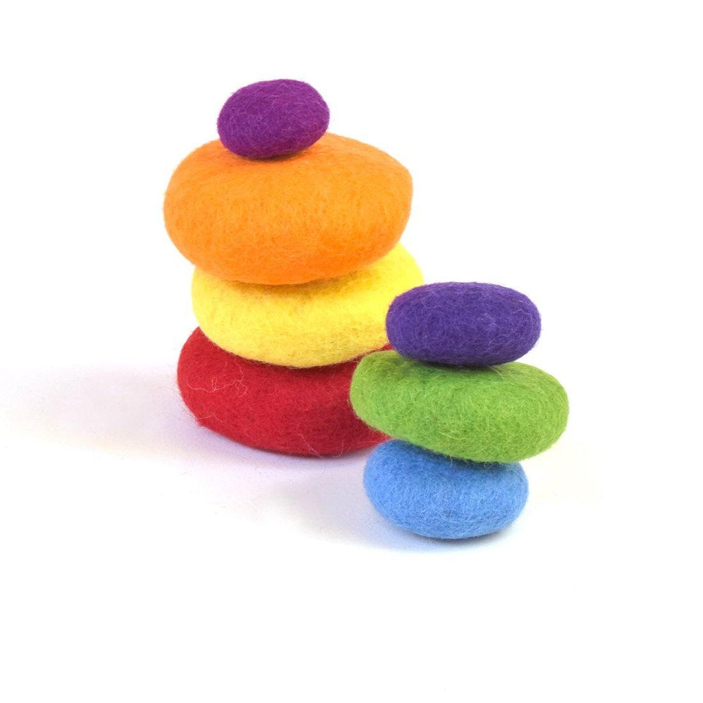 Felt Sensory Stacking Stones - Rainbow - Big Head