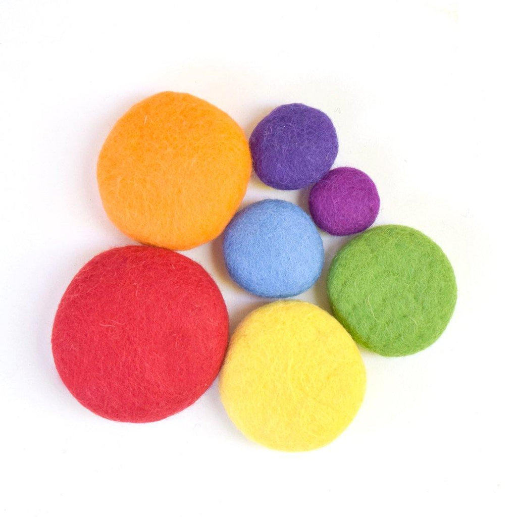 Felt Sensory Stacking Stones - Rainbow - Big Head