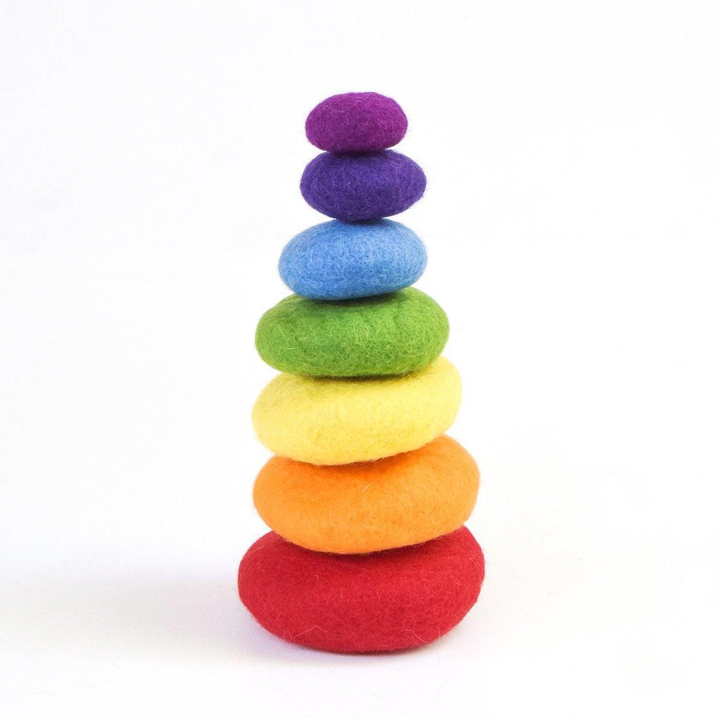 Felt Sensory Stacking Stones - Rainbow - Big Head