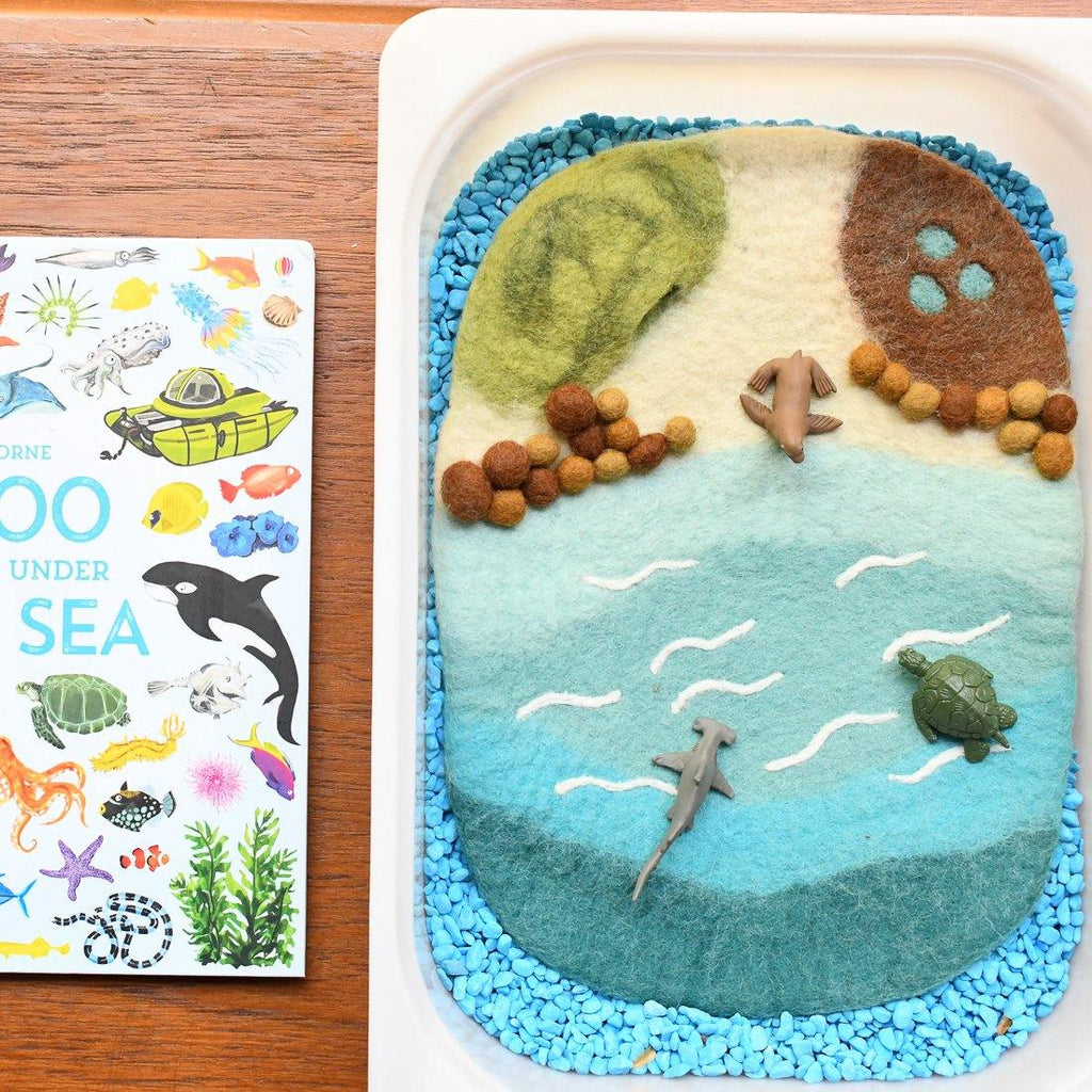 Sea, Beach and Rockpool Play Mat Playscape - Big Head