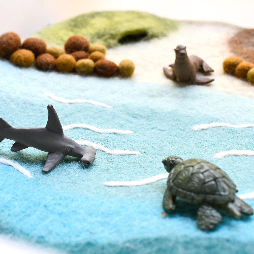Sea, Beach and Rockpool Play Mat Playscape - Big Head